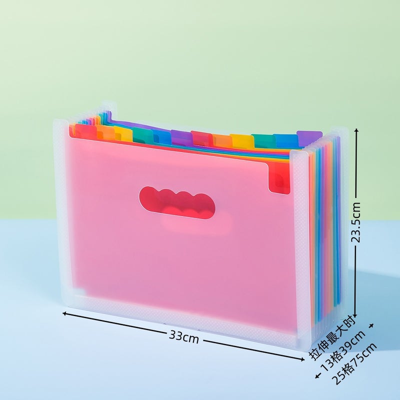 Vertical Rainbow Organ Bag Folder A4 Multi-Layer Office Document Storage Bag Student Test Paper Storage Folder - Image 4
